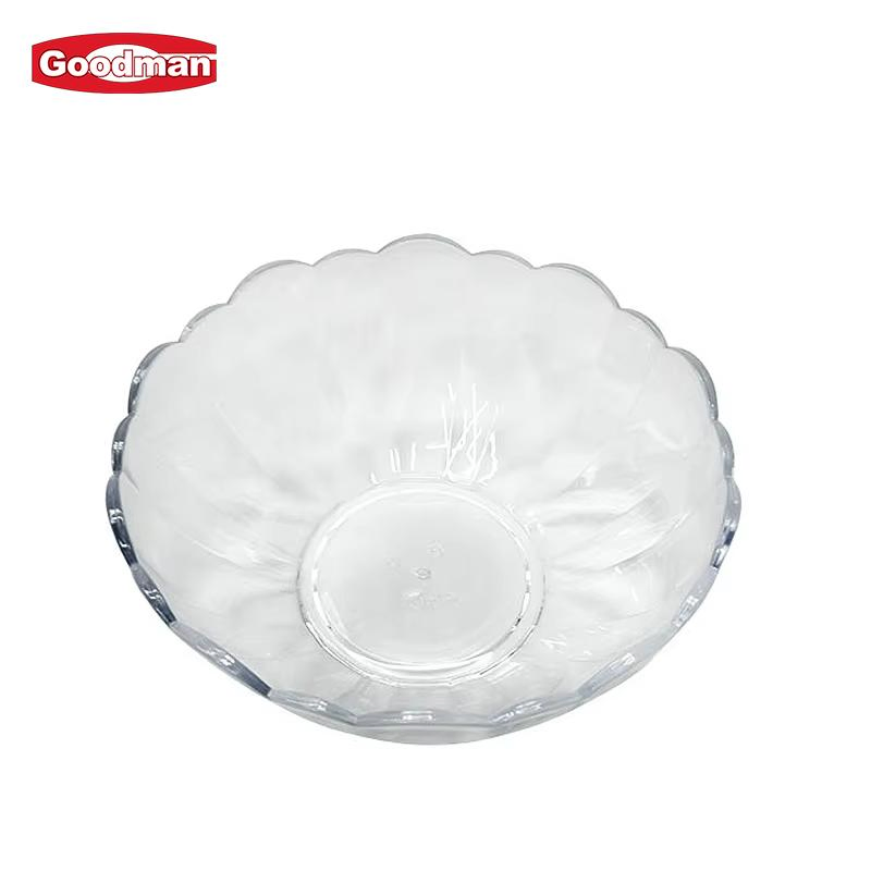 Restaurant Buffet Serving Clear Acrylic Flower Shape Plastic PC Mixing Salad Bowl