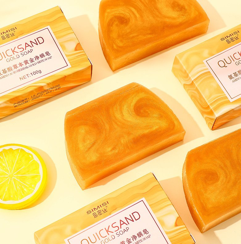 Online Wholesale and Retail 24K Gold Mite Cleaner Essential Oil Soap for Face Wash Body Anti-Mite Soap Essential Oil Soap