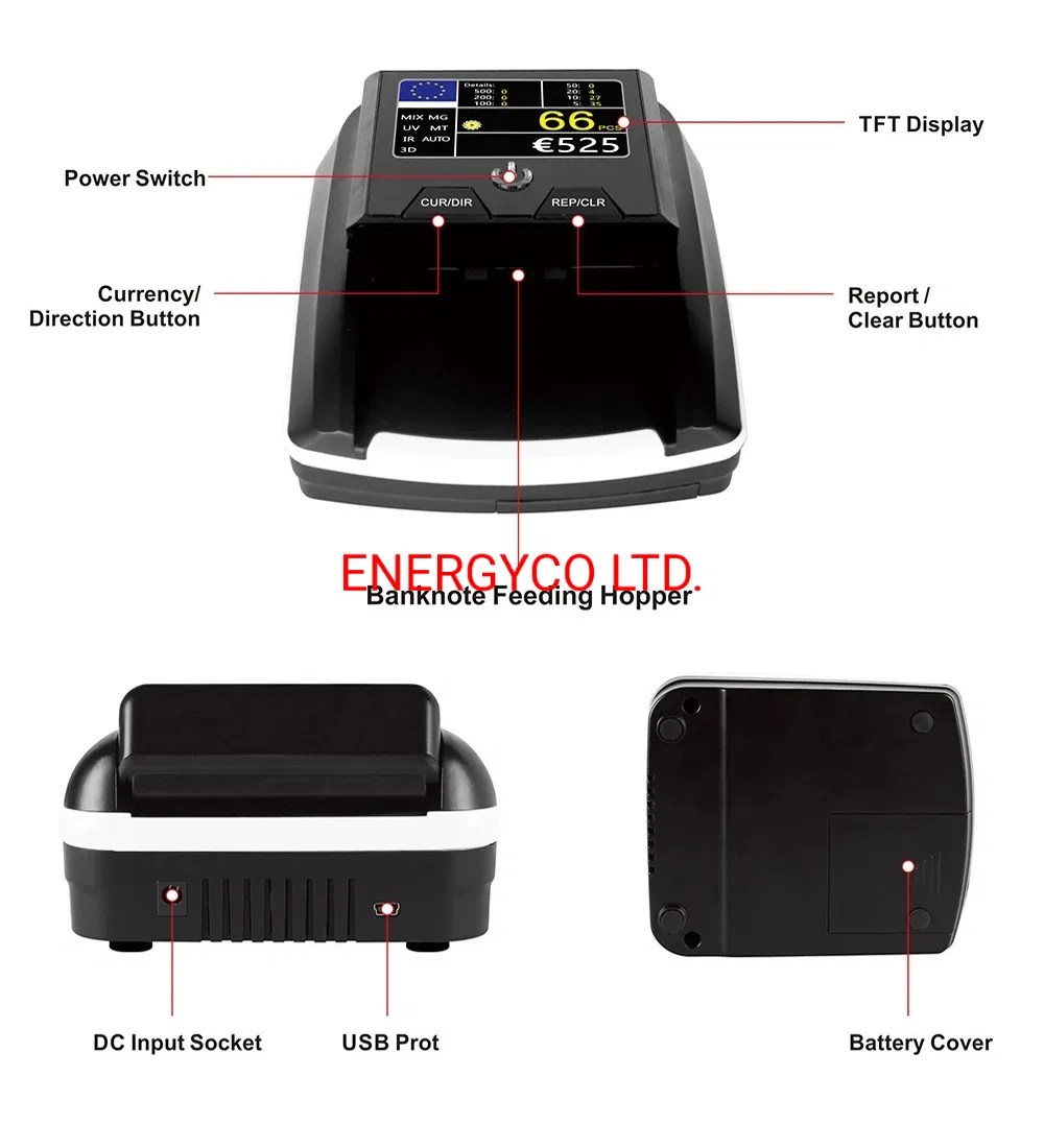 Euro USD Dollar Money Detector Banknote Counting and Detecting Machine Currencies Detector