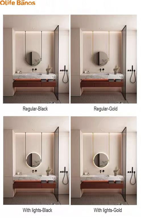 Stainless Steel Waterproof with CE FCC Bathroom Makeup Simple Sensing Hotel LED Ceiling Hanging Mirror