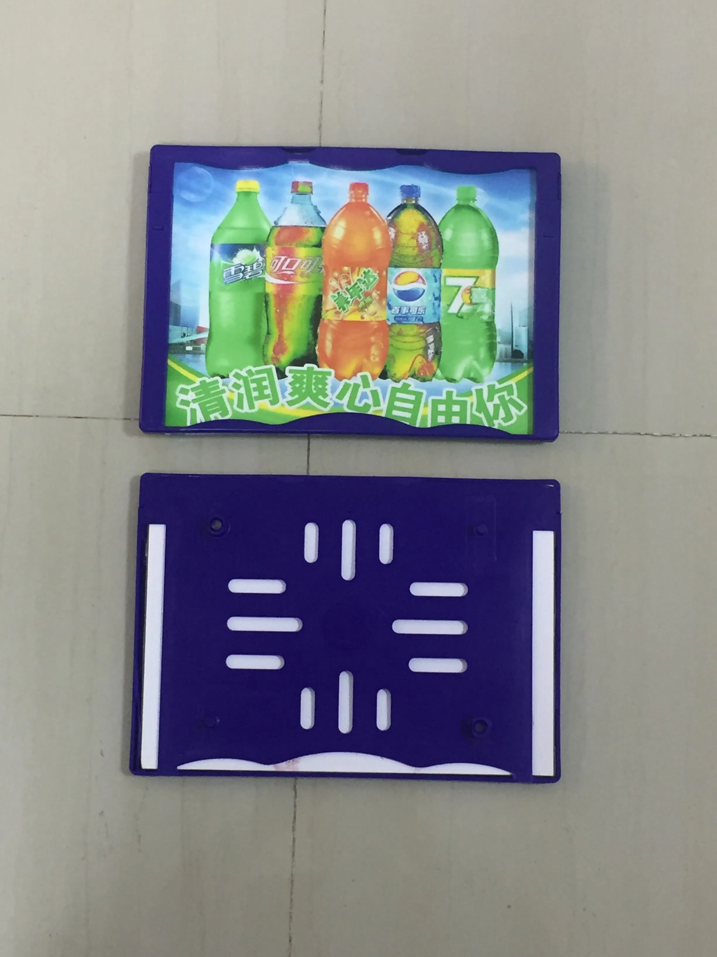 Blue Color A4 Size Cart Advertisement Frames Shopping Cart Nose Advertising Frame