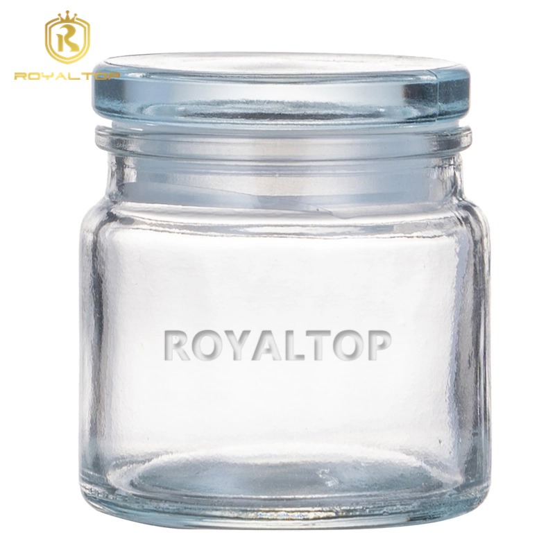 Wholesale Home & Kitchen 200ml 300ml 500ml 1000ml Glassware Round Square Food Candy Honey Spice Storage Jar with Glass Lid