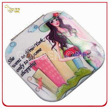 Hot Selling Folding Square Metal Make up Aluminium Mirror