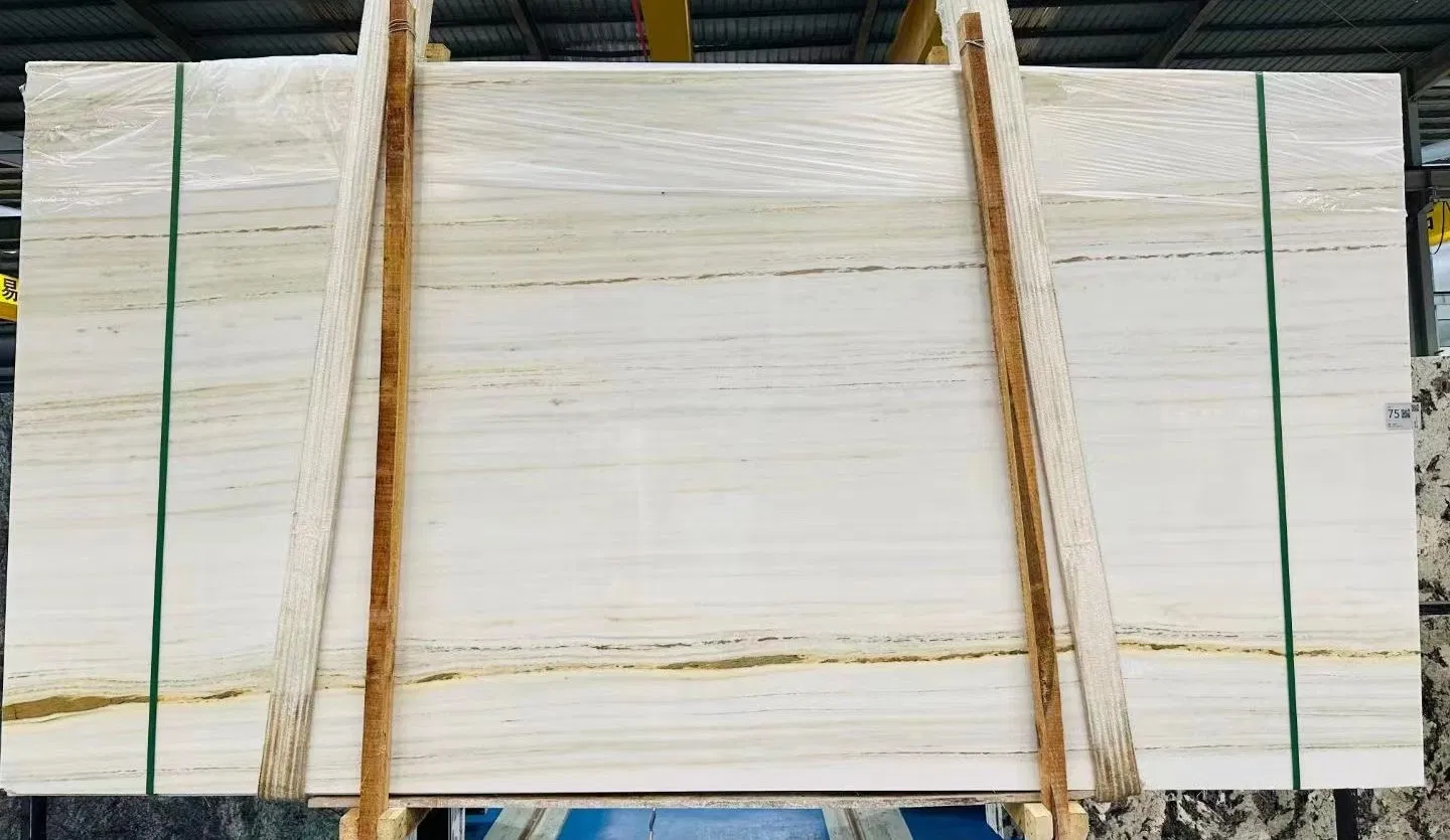 2024 Hot New White Natural Marble Stripe Flooring Tiles Popular