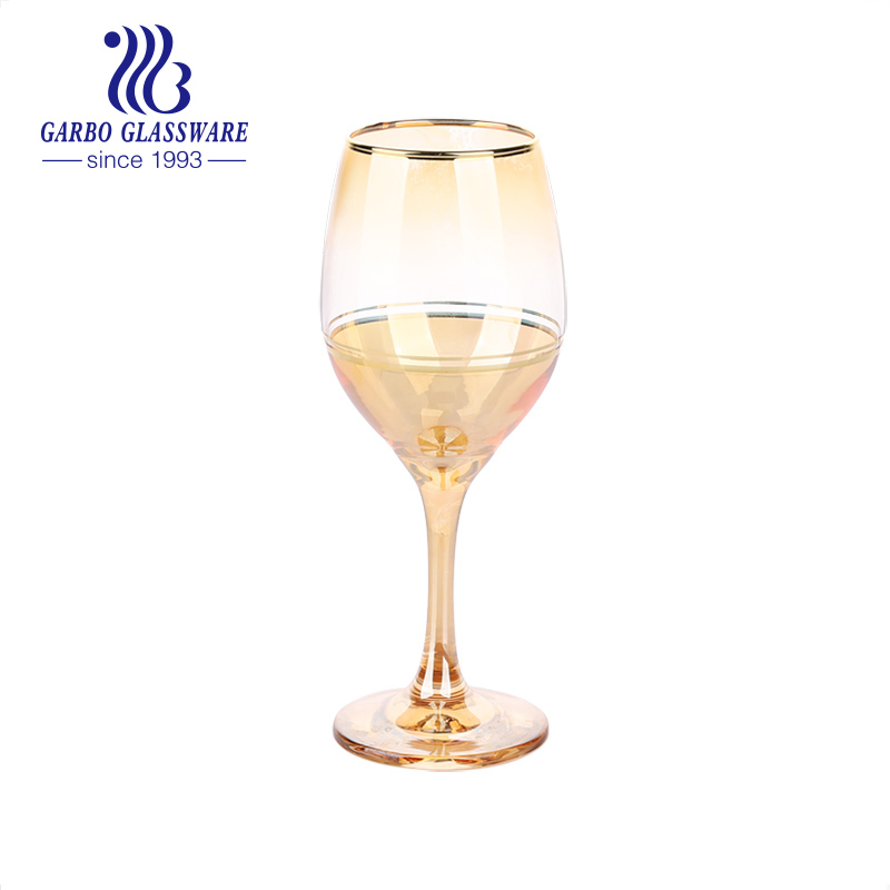 Luxurious Wine Glass Decanter and Goblet Stemware Set with Gold Rim