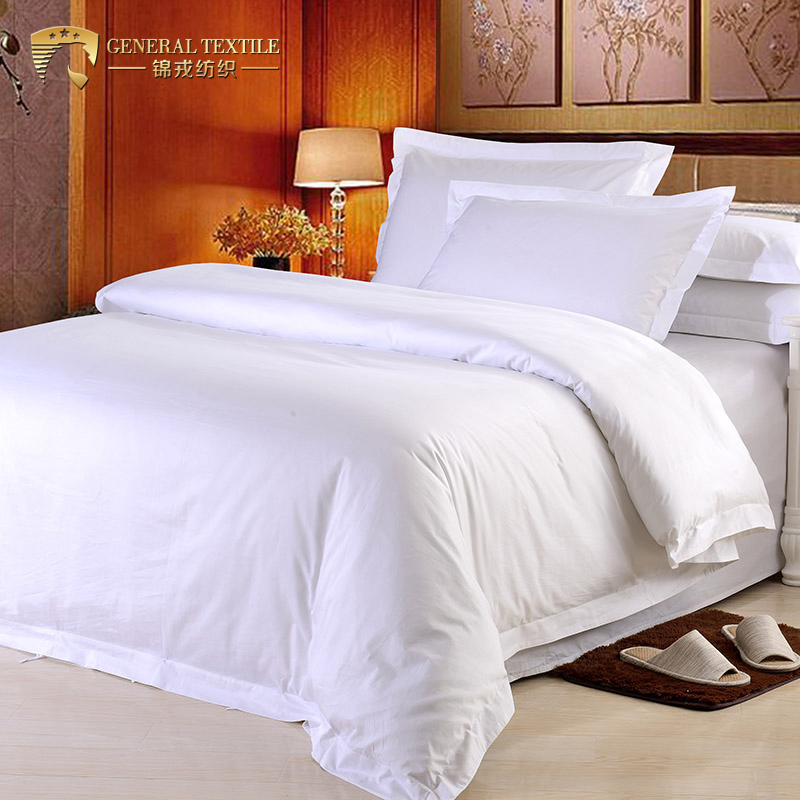 100% Cotton 250tc Queen Size 3cm Stripes White Bed Sheets