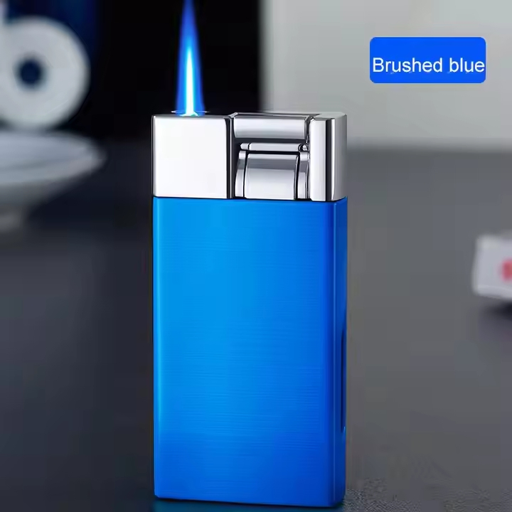 Windproof Lighter Blue Flame Customizable Logo