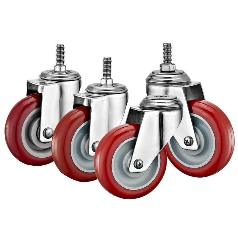 3"4"5" Stainless Steel High Quality PU Wheels Anti-Rust Trolley Caster Wheels Rust-Resistant Casters
