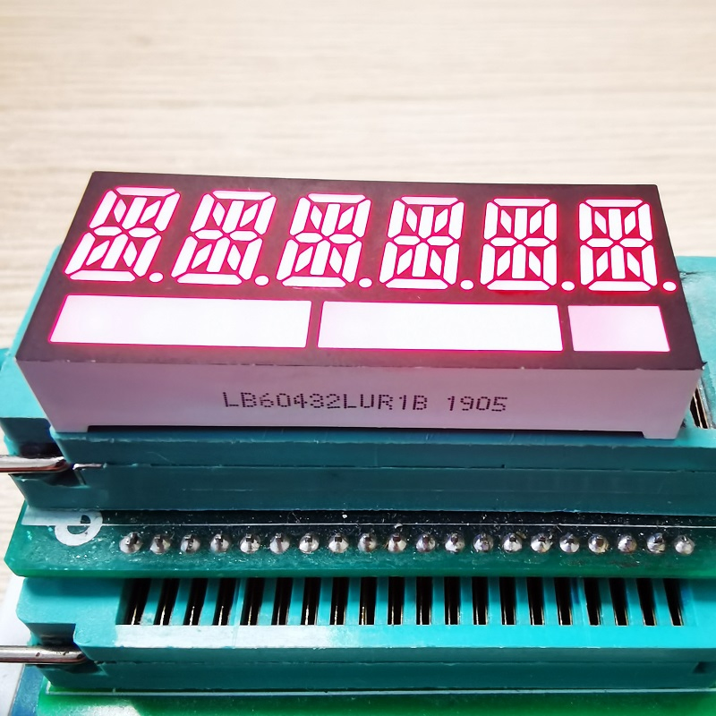 Ultra Red 11mm 6 Digit 14 Segment Alphanumeric LED Display Common Cathode for Taximeter