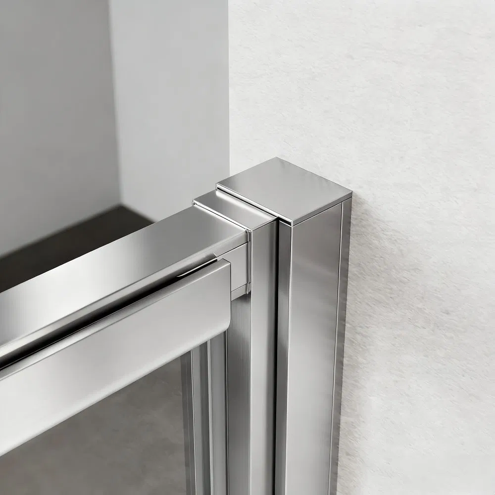 6mm Tempered Glass Aluminium Frame Shower Door Inner Folding Door Straight Shower Enclosure