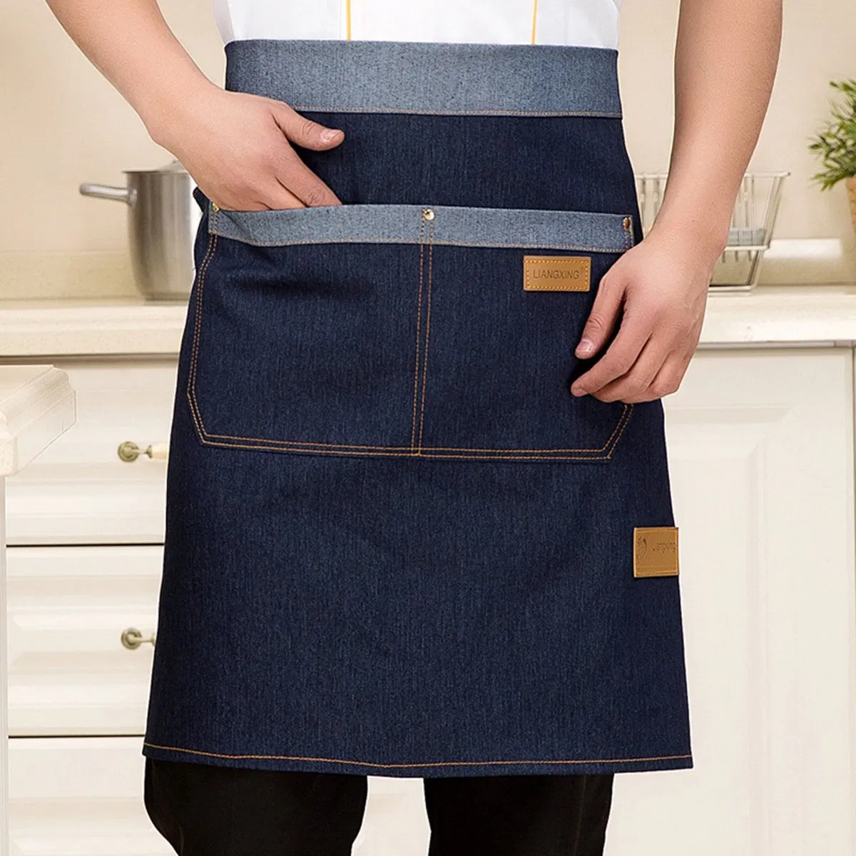 Custom Brand High Quality Half Bistro Denim Apron