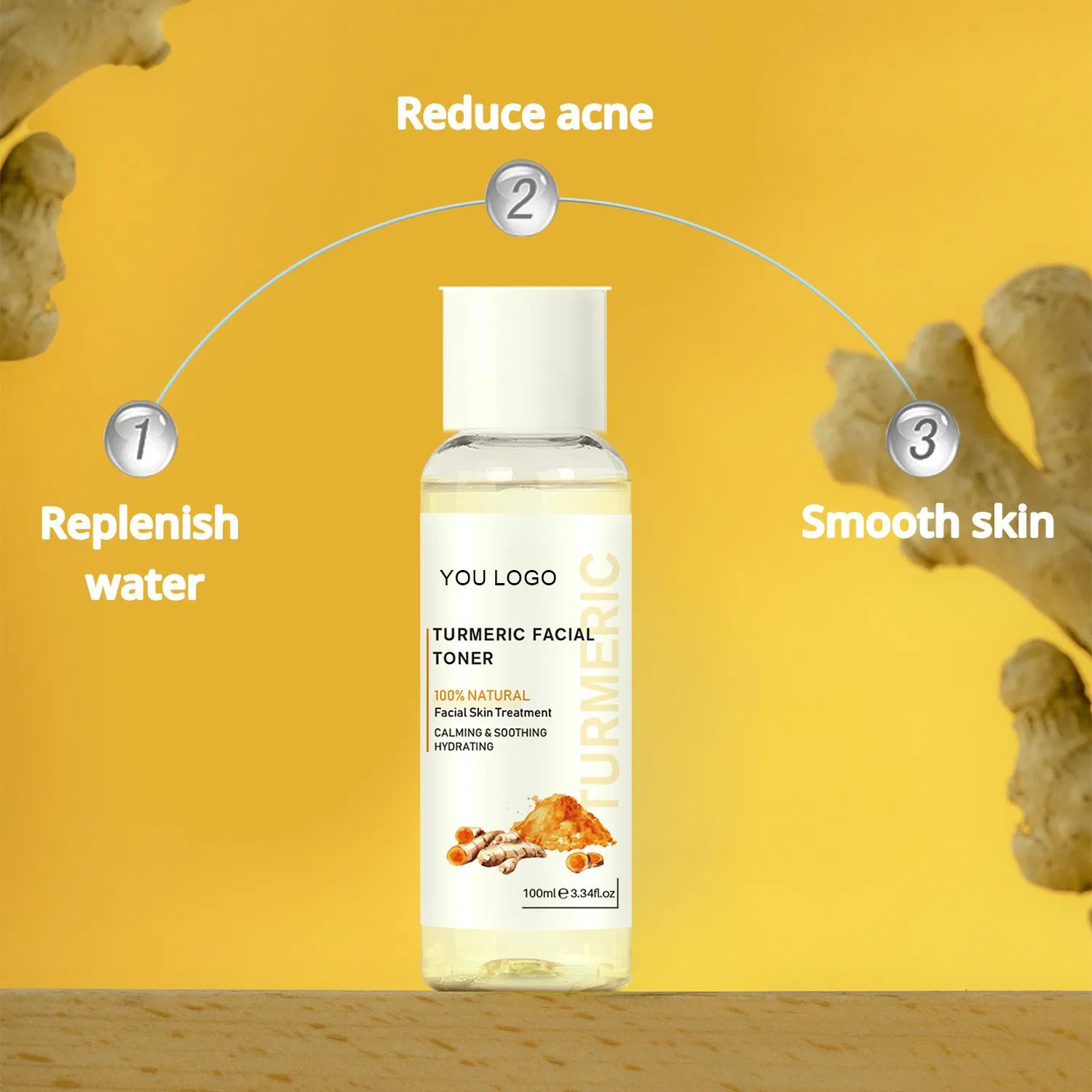 Beauty Cosmetics Skin Care Acne Treatment Turmeric Face Toner Brightening OEM