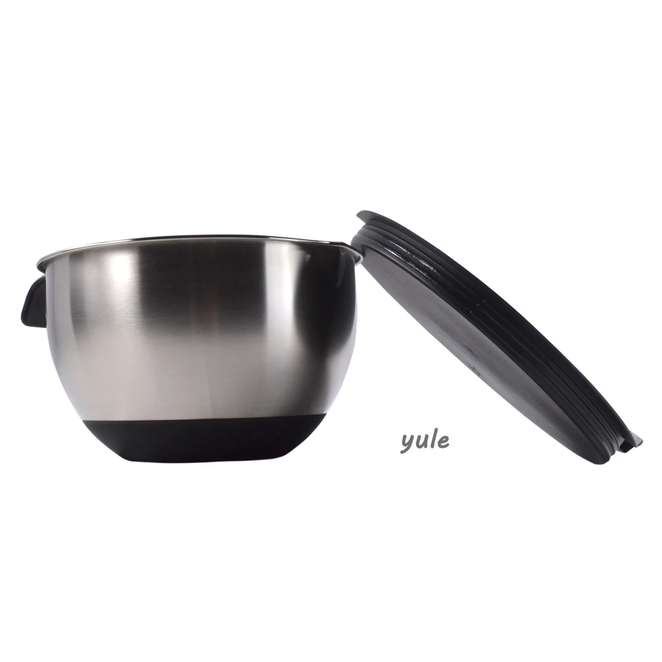 Hot Sale Professional Manufacturer Chinese High Quality Stainless Steel Mixing Bowl with Silicone Bottom Short Handle