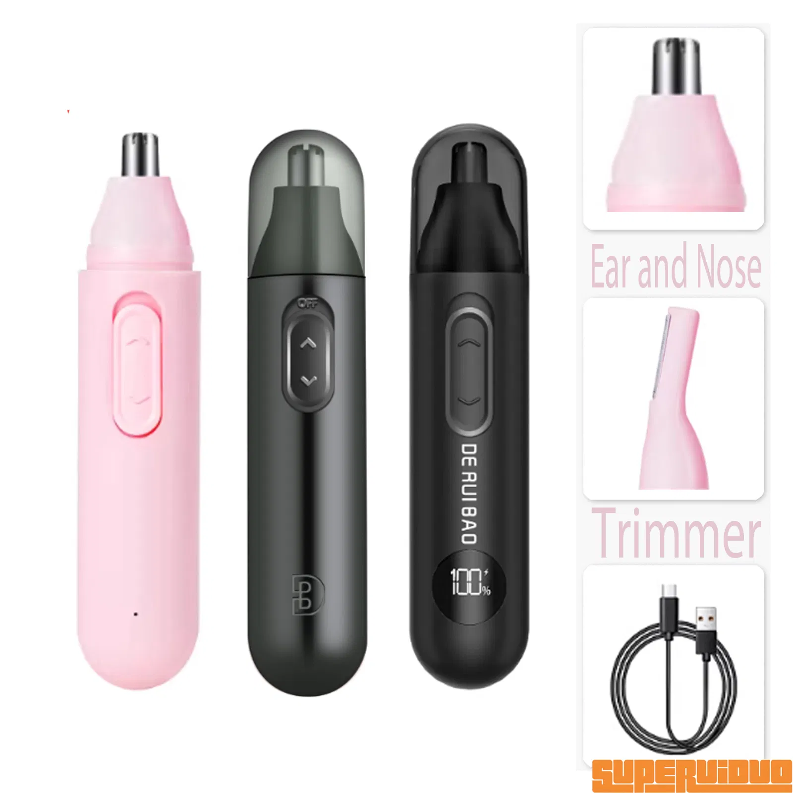 Minimal Vibration Whisper-Quiet Shaver Ear and Nose Trimmer