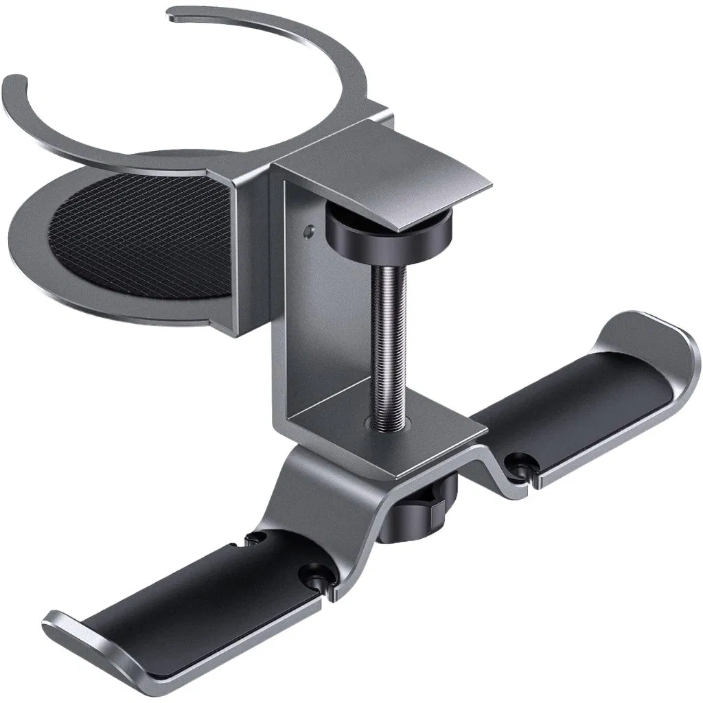 Versatile Headphone Stand with Earphone Mount and Cup Holder