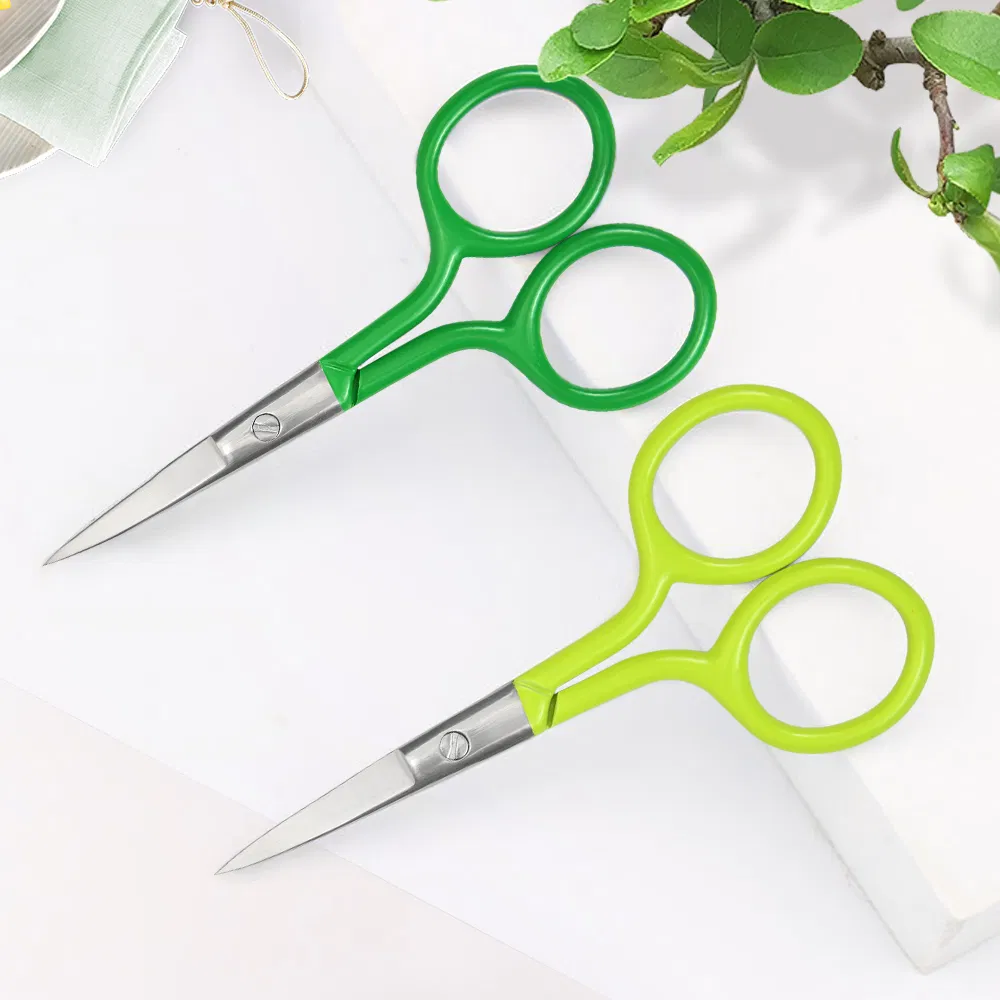 Stainless Steel Beauty Eyelash Barber Beard Scissors Colorful Makeup Eyebrow Nose Hair Cutting Trimmer