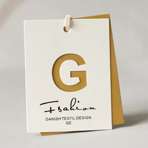 Бирки подвесные льняные с логотипом для одежды аксессуаров