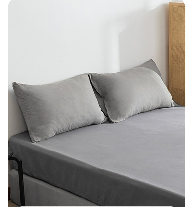 Luxury Solid Color Custom Soft Breathable Bedding Sheets Home Cozy Fitted Sheet