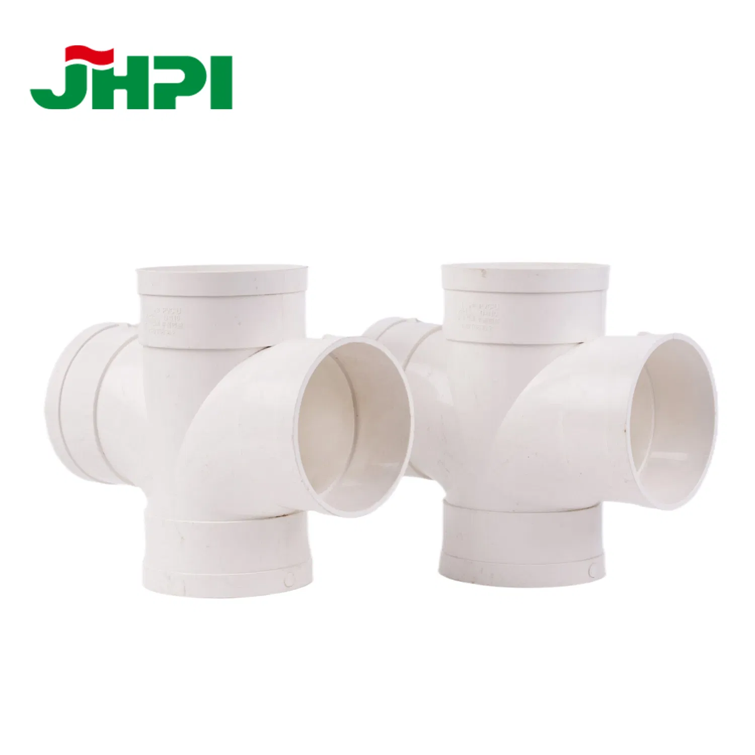 Custom White PVC Plastic Drain Pipe Four-Way Cross Pipe Fittings
