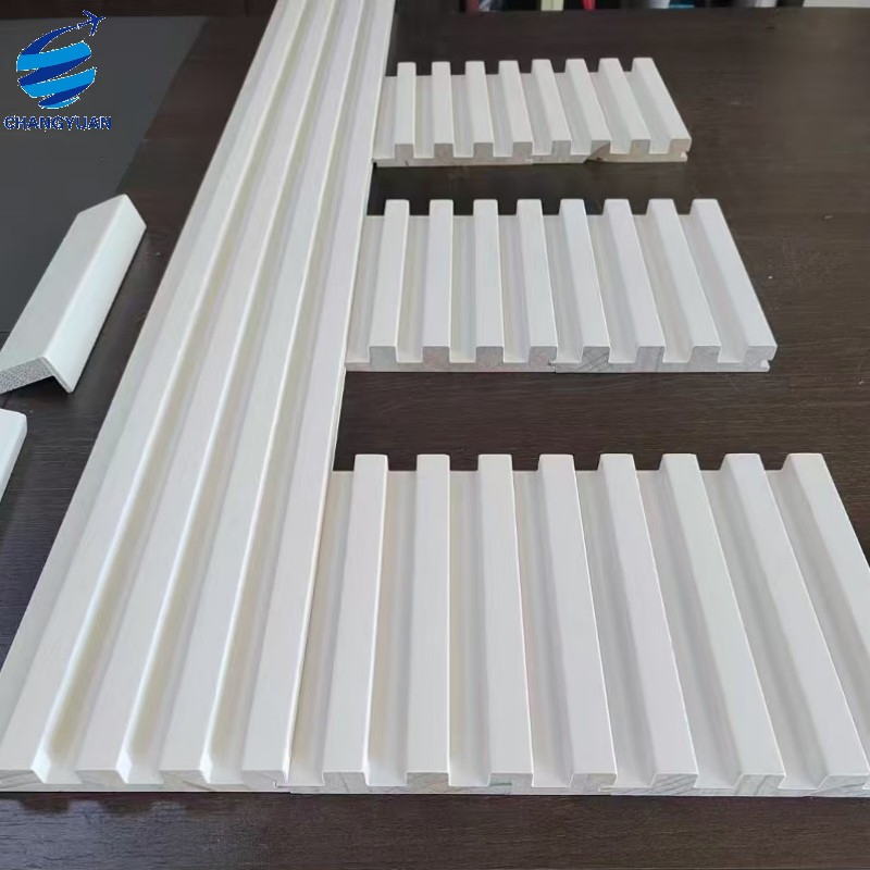 Decorative Moldings Modern White Primed MDF Baseboard Wood Carved Mouldings for Interior Home Deco Construction-Decoration Factory Price
