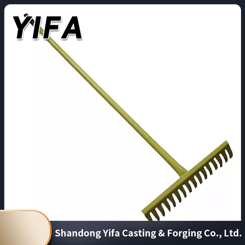 Wholesale Professional Garden 12 Teeth Tines Shrub Glass Metal Carbon Steel Retractable Black Leaf Rake Carbon Steel Rake with Handle