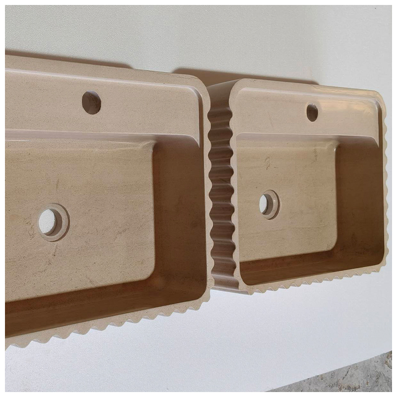 Creme Fatima Limestone Rectangle Floating Sinks