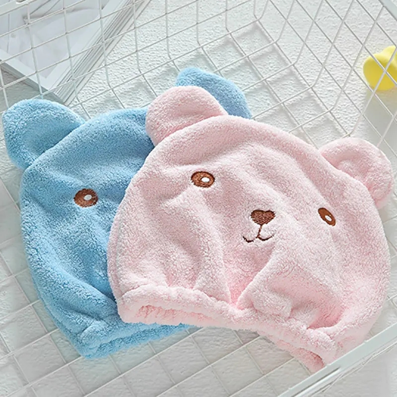 Women Hair Dry Cap Hair-Drying Hat Head Wrapped Towel