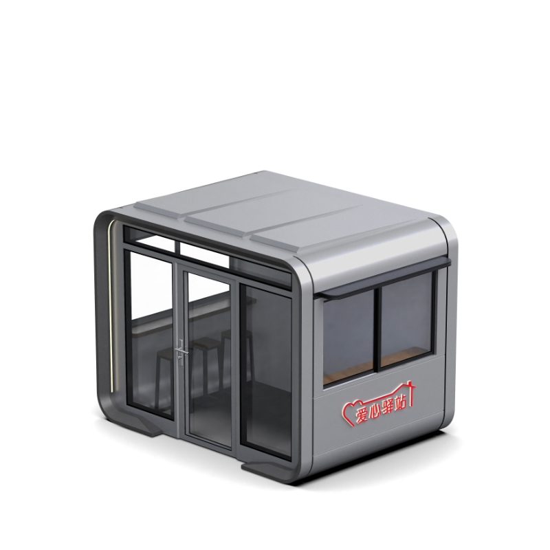 Prefabricated Street Bubble Tea Ice Cream Bar Mobile Container Shops Public Service Kiosk