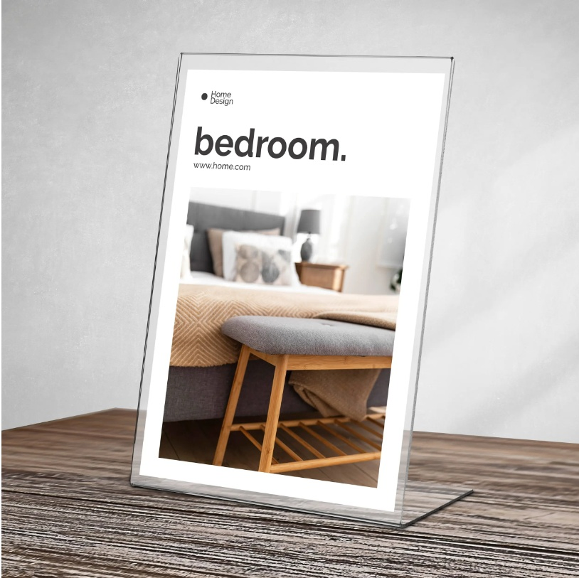 "Freestanding Single Sided Acrylic Poster Holder A5 Portrait Advertising Standsmenu Holders & Stands for Tablessingle Sided Sign Holders"