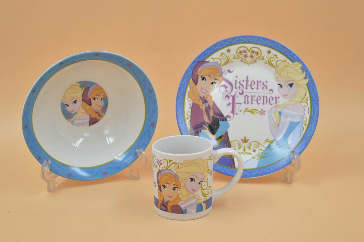 3PCS Children Dinner Set Porcelainware Ceramic Tableware