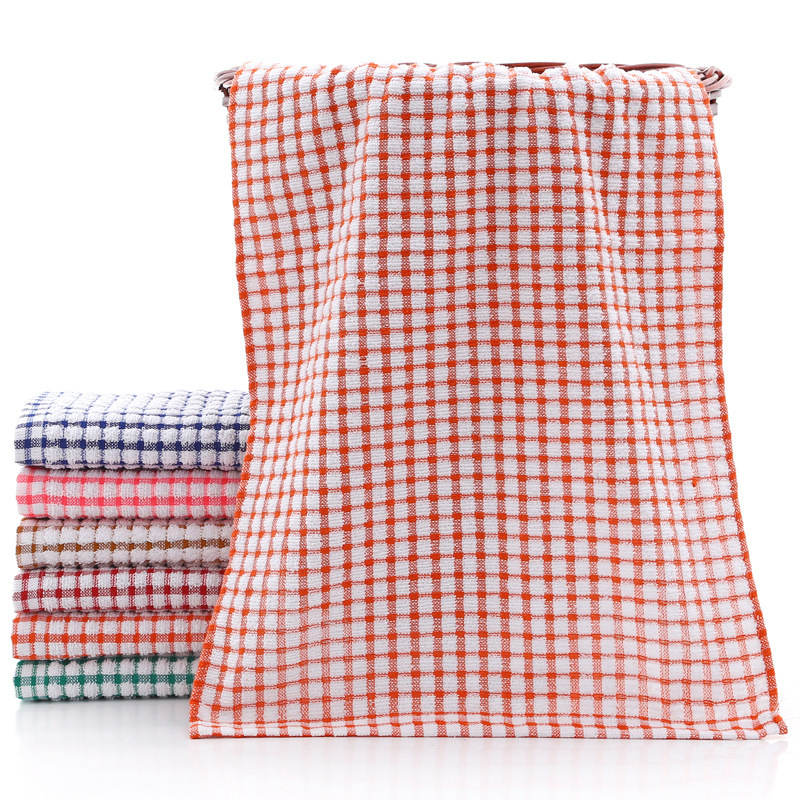 Wholesale Amazon Kitchen Absorbent Cotton Jacquard Checkered Tea Towels