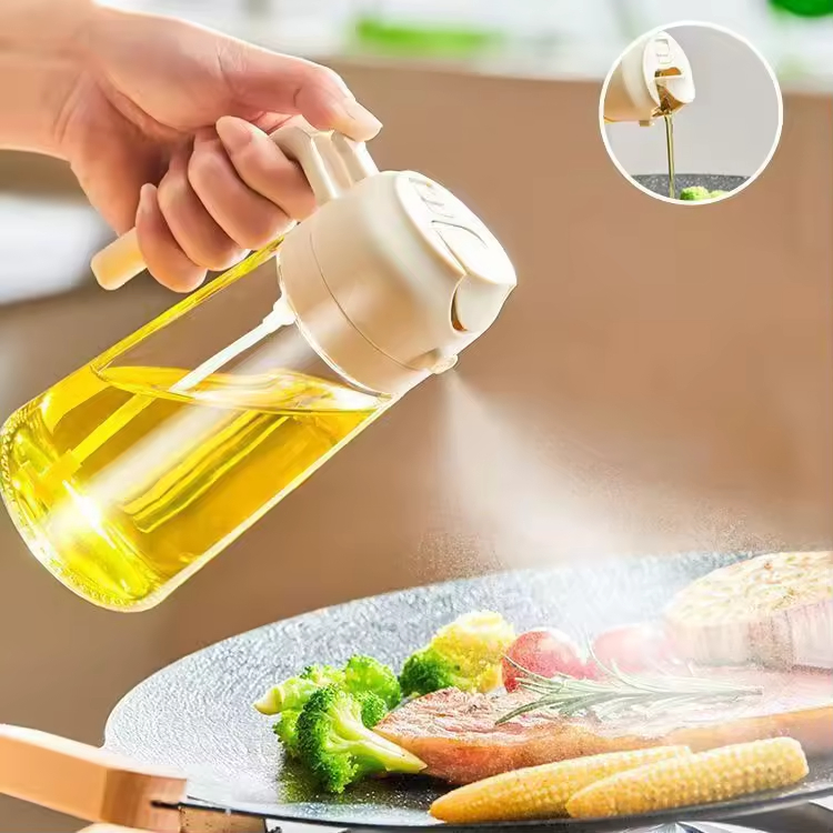 2in1 470ml Spray Oil Sprayer Bottle Spray Oil Dispenser Salad BBQ Kitchen Baking Roasting Camping Picnic