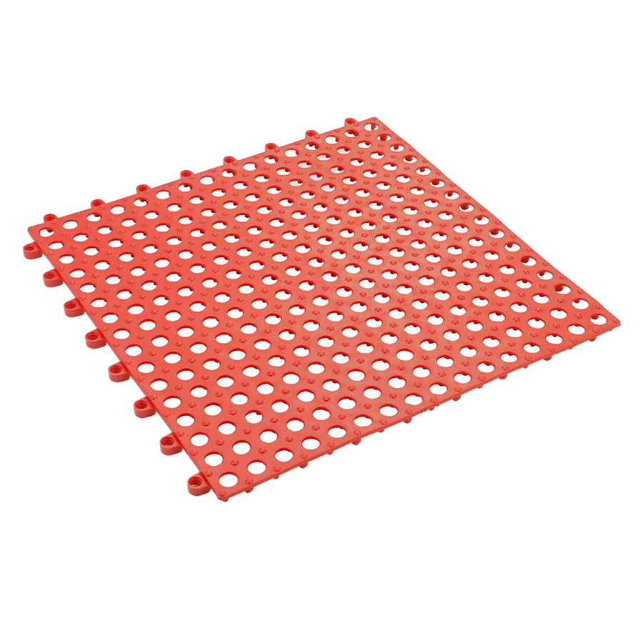 Interlocking Soft PVC Floor Tiles, No-Slip Pool Shower Bathroom Kitchen Mat with Drain Hole 11.75'' X 11.75'' Decking Tiles Outdoor and Indoor