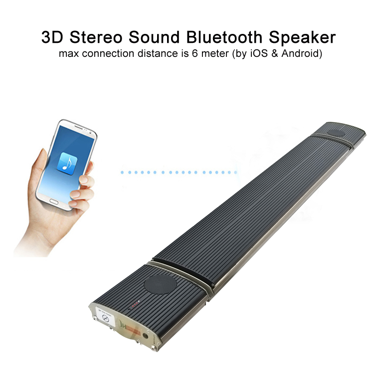 Jhheatsup Wall Mounted Infrared Panel Electric Heater with Entertainment Music Player Wireless Speakers