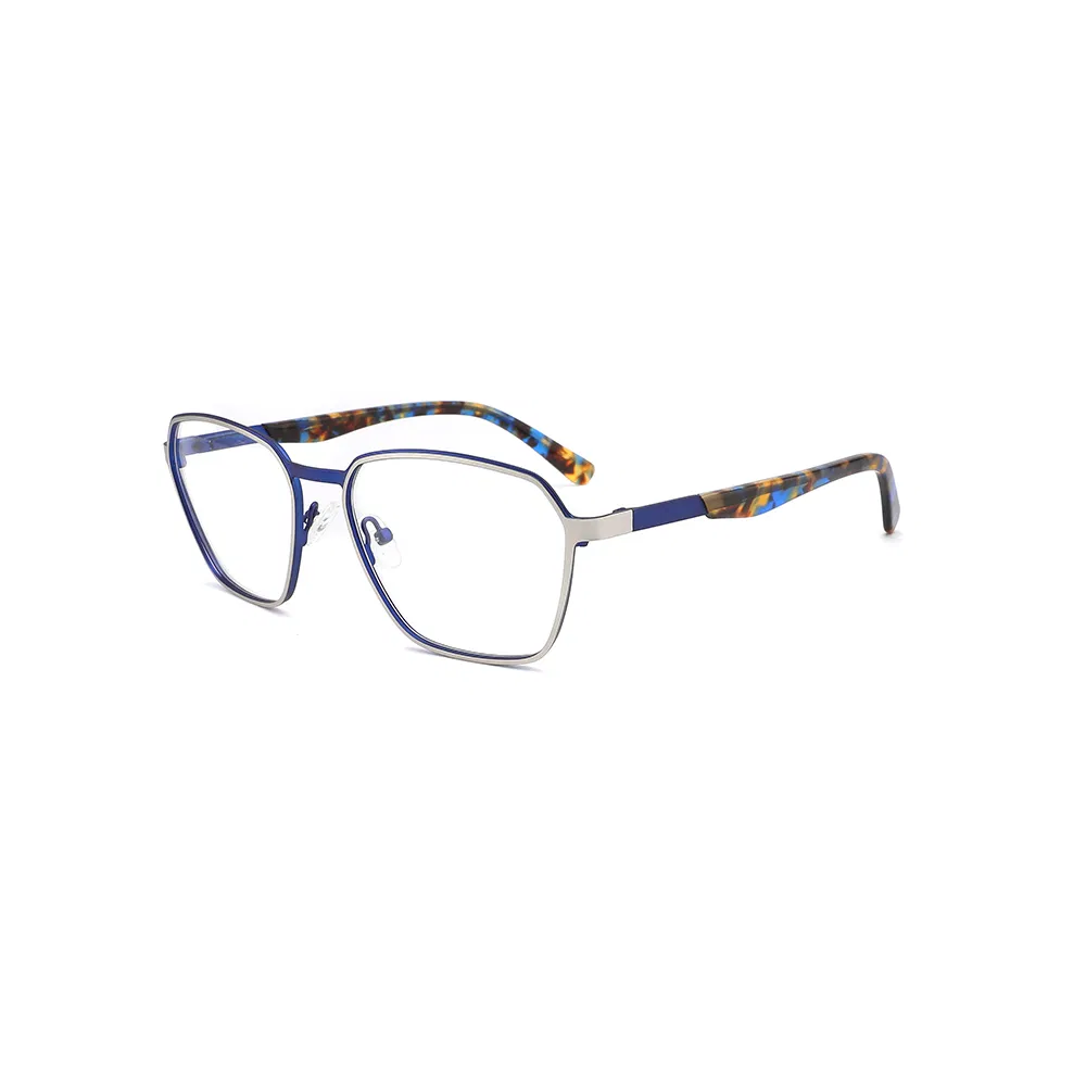 Vintage and Sleek Square Metal Optical Frames for Men with Brand Custom Logo