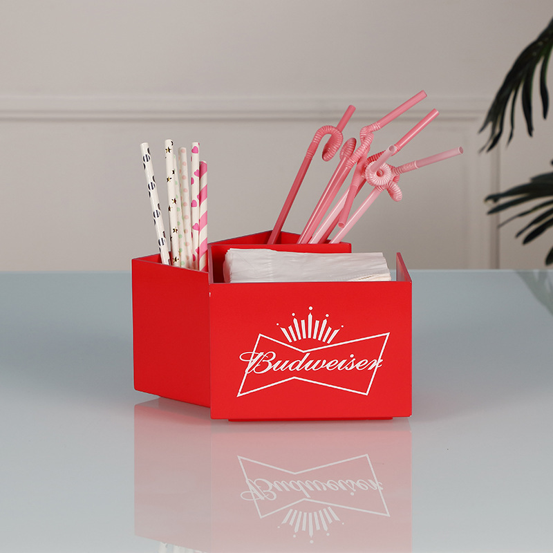 Good Quality USB Charging Rechargeable Plastic Napkin Straw Stirrer Holder Bar Caddy for Caperdonich Arman Maxime Trijol