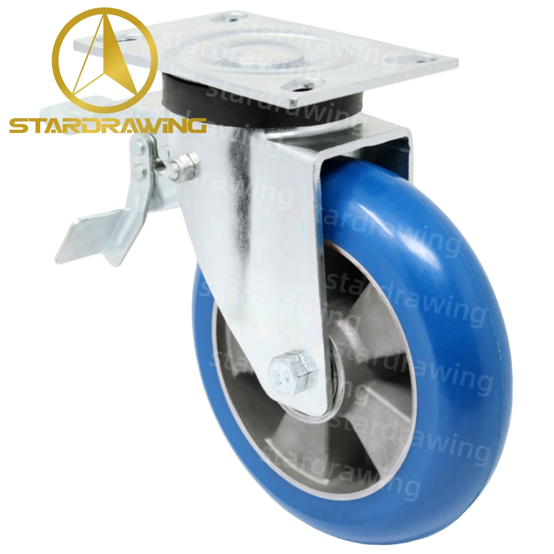 Stardrawing 4/5/6/8inch 100/125/150/200mm Industrial Dolly Wheels Heavy Duty Trolley Caster with Brake