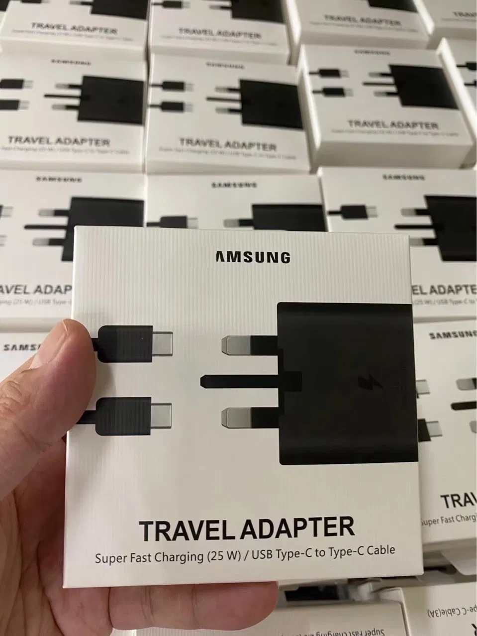 Quick Charging Pd 25W Super Fast Type C Cell Phone Charger for Samsung S20 Plus Note10 Ep-Ta800 USB-C Power Adapter Travell Charger Suit 3 Pin UK Plug