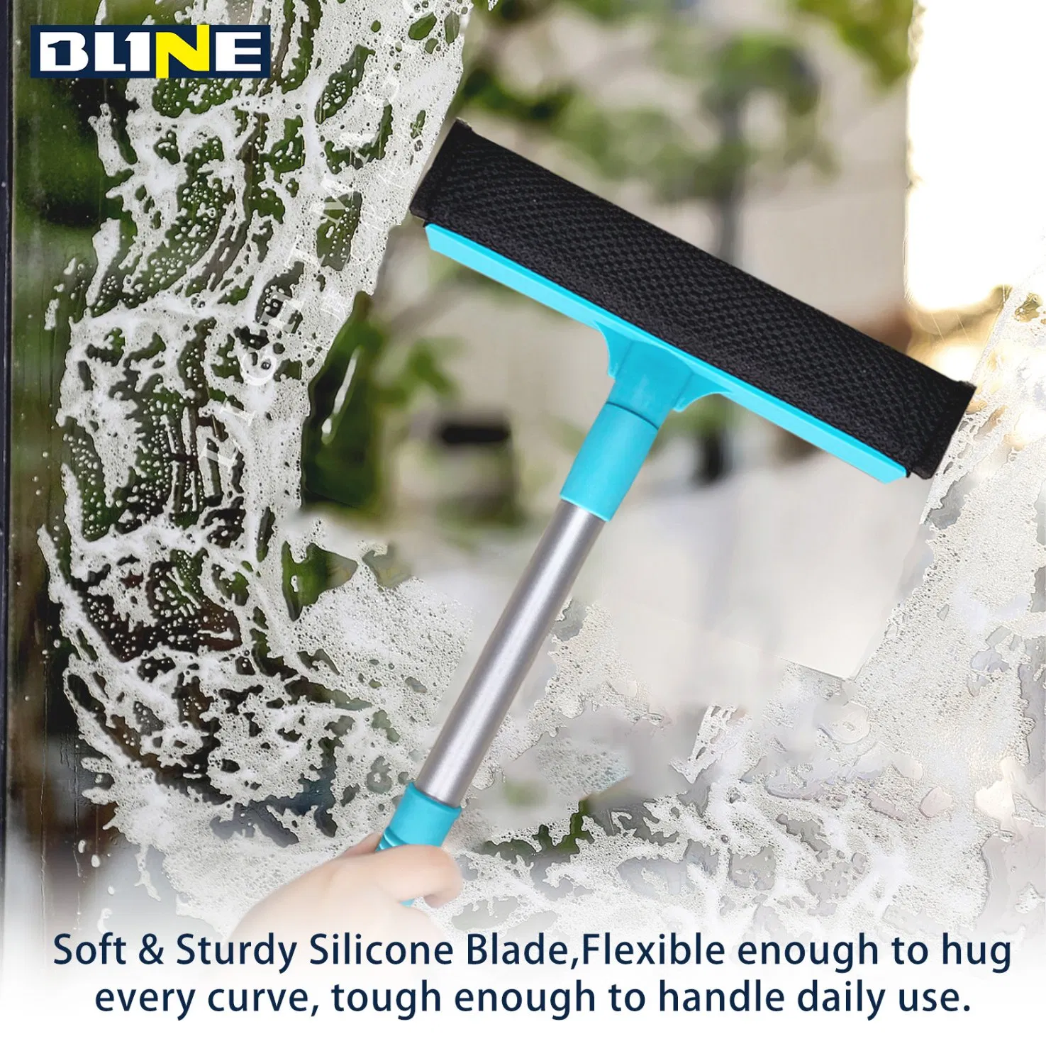 Lightweight Aluminum Window Squeegee with Anti-Slip Handle for Home Use