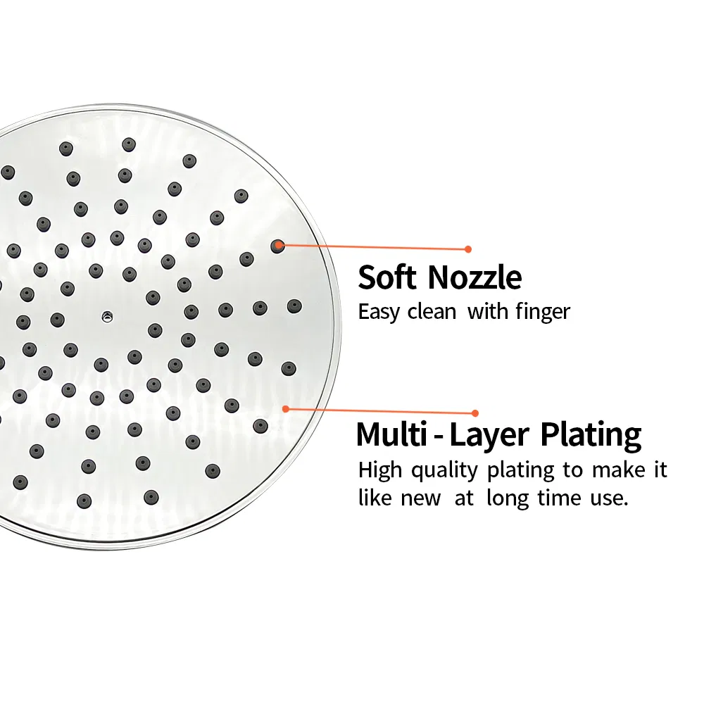 Round Over Head Plastic Shower Head Luxury Water Saving Fully Chrome Top Shower Head