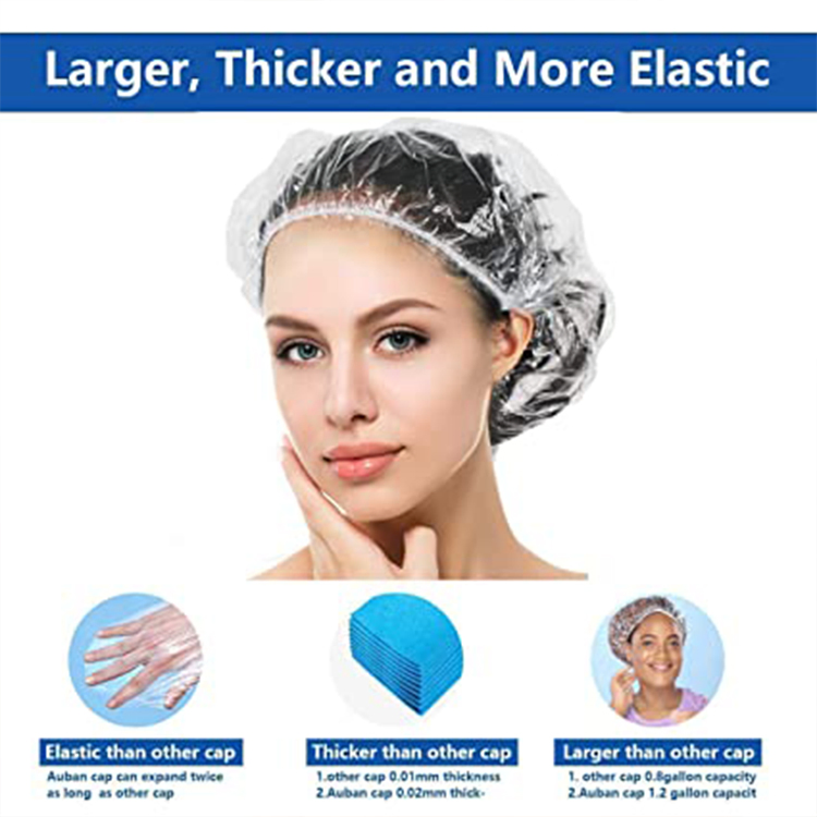 Premium Large Waterproof Plastic Bath Caps for Hair Protection