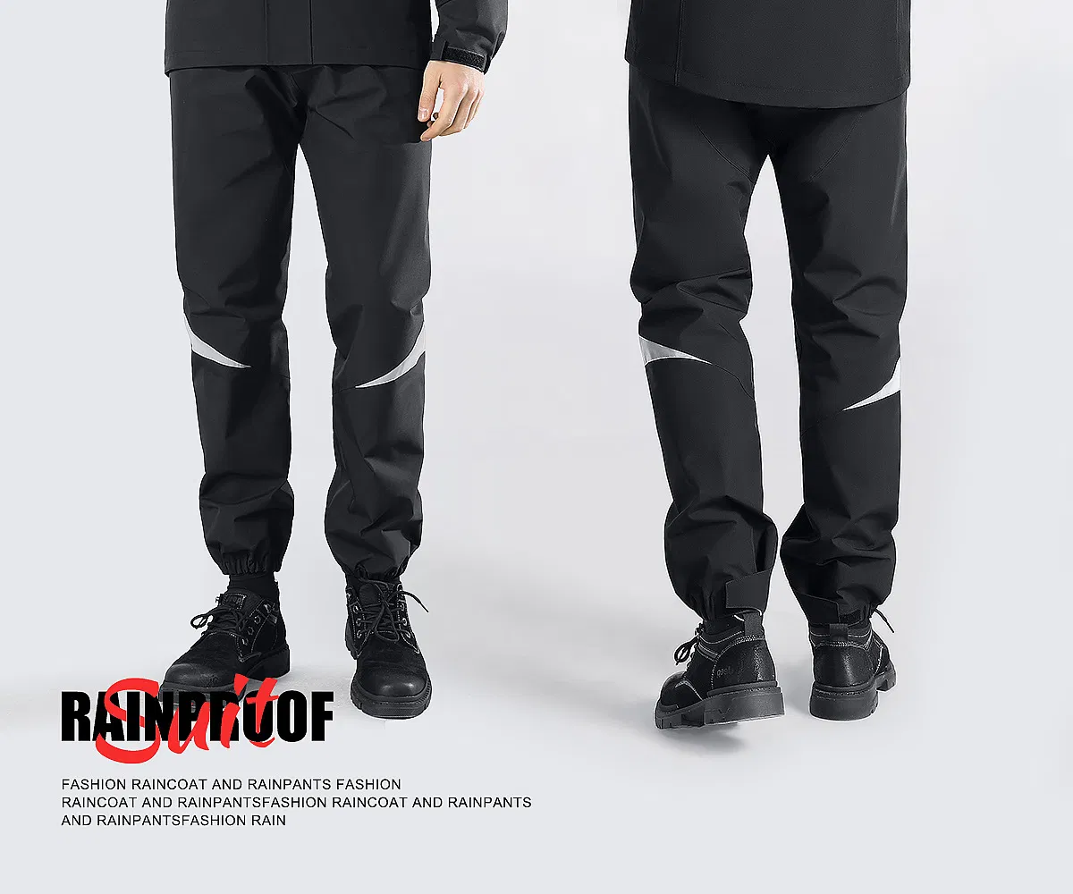 China Black Bicycle Rain Coats Suit for Men Lightweight Waterproof