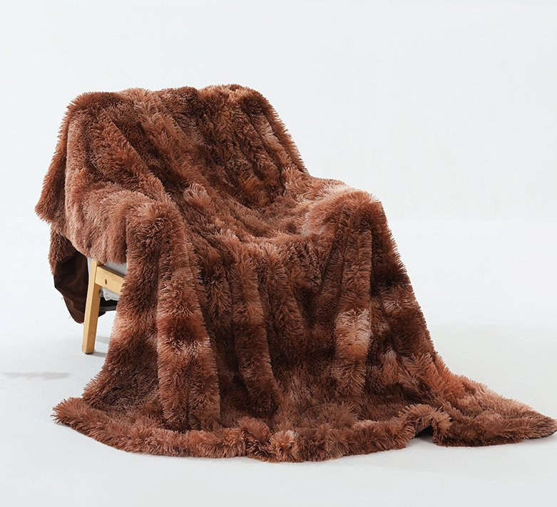 Tie Dyed Plush Blanket Winter Double Layer Gift Blanket Custom Sofa Rainbow Blanket