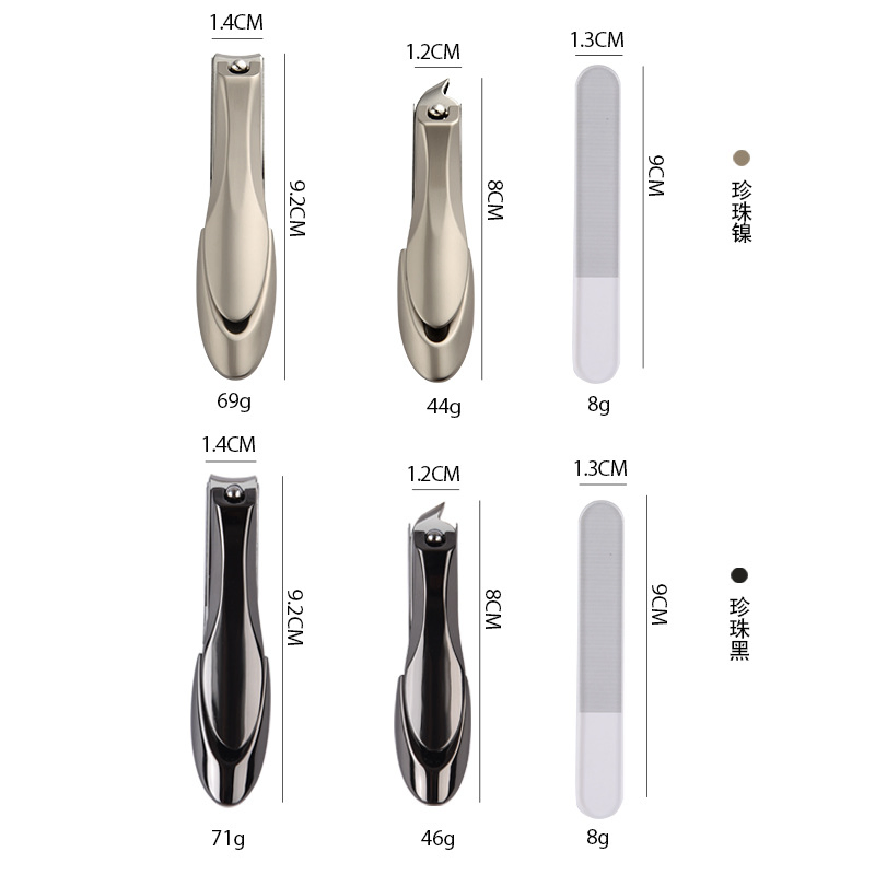 New High Quality Manicure Pedicure Set Sharp Stainless Steel Black Nail Clipper Kit with Nail File