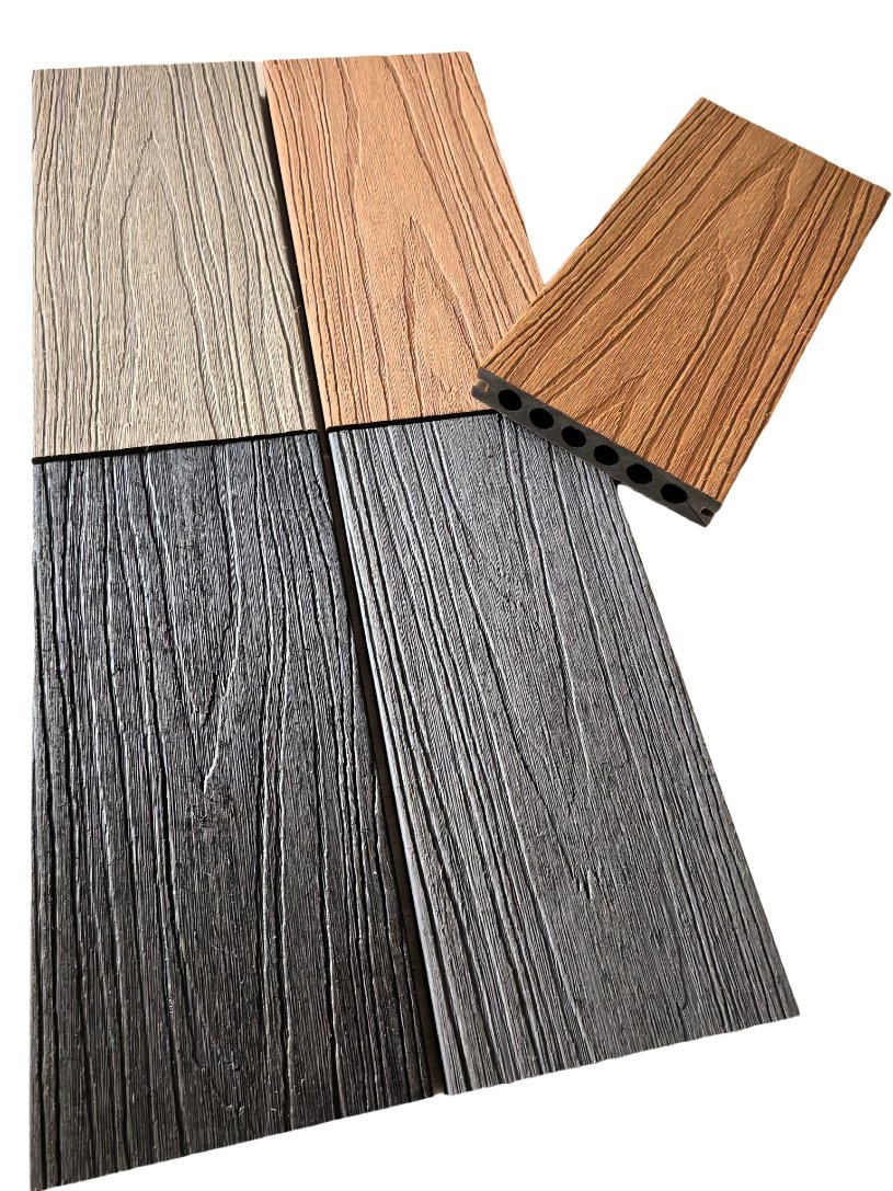 Eco-Friendly Aluminum Wood Plastic Composite Flooring/Boarding/Panel/Fence Waterproof Fireproof UV Resistance Easy Install Anthracite Composite Decking