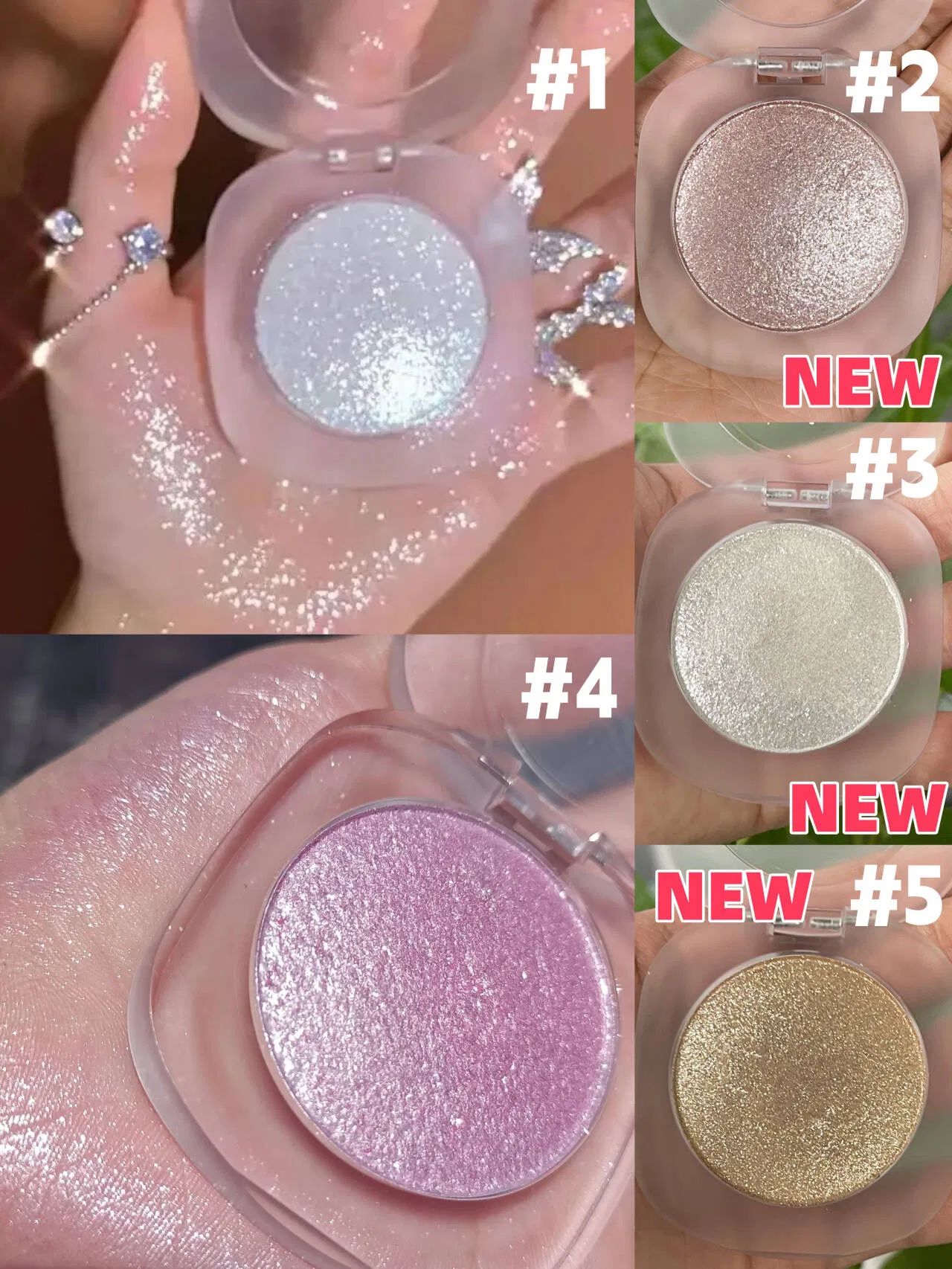 Customized Individually High Pigment Highlighter Palettes Private Label Highlighter Makeup