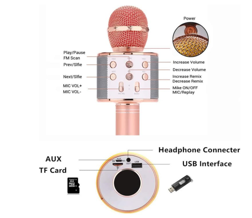 Portable Handheld Remote Wireless Bluetooth Microphone for Noise Suppression