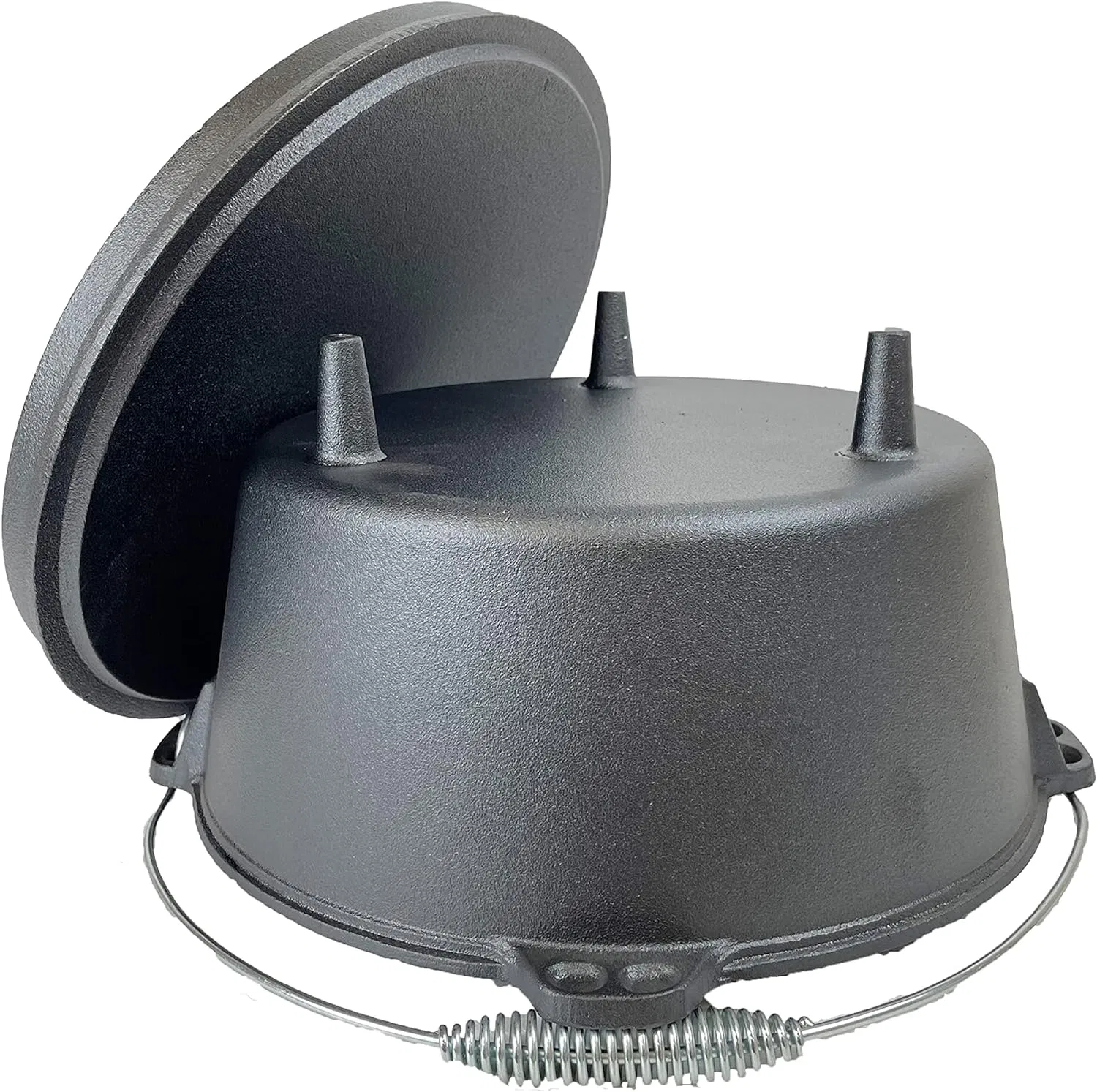 Чугунный котелок для походов 31 см с крышкой и ножками