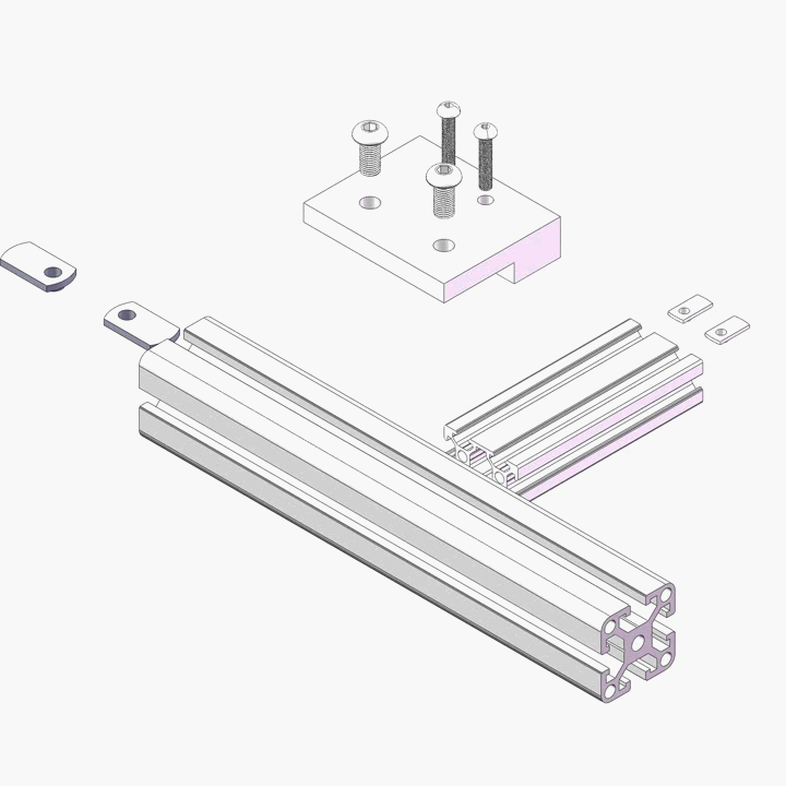China Manufacturer 6181 6063-T5 Aluminum 2040&4040 Series 4 Hole Transition Center Plate for Aluminium Profile 20*20mm 40*40mm