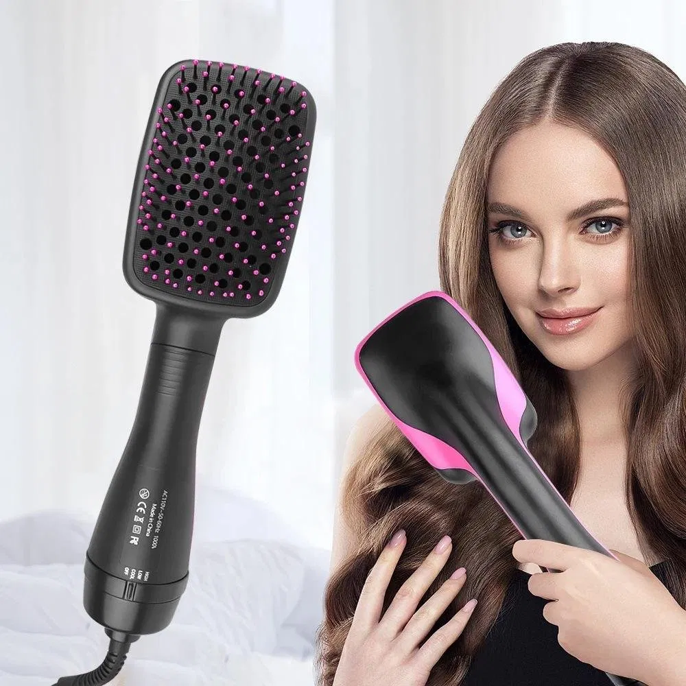 2-in-1 Square Styler - Wet/Dry Straightening & Curling Auto Hair Comb with Built-in Hair Dryer for Home Use